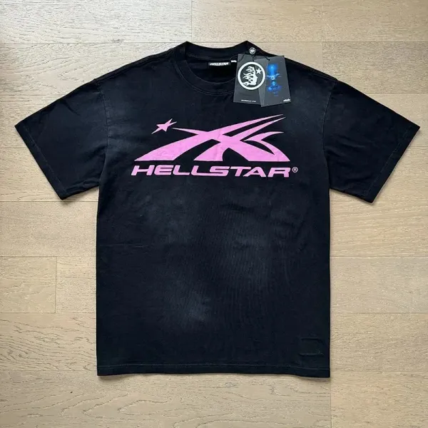 Hellstar X Logo Pink Graphic T-Shirt - 1