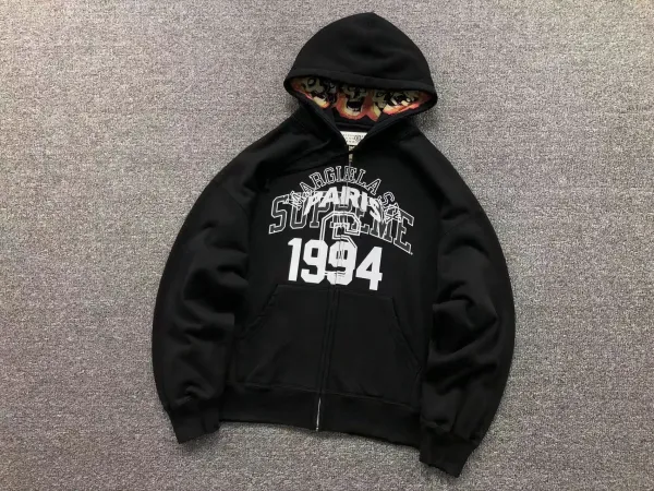 Maison Margiela x Supreme 1994 Arch Logo Zip-Up Hoodie Black - 1