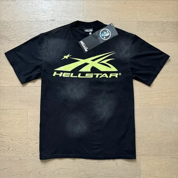 Hellstar X Logo Neon Green Black T-Shirt - 1