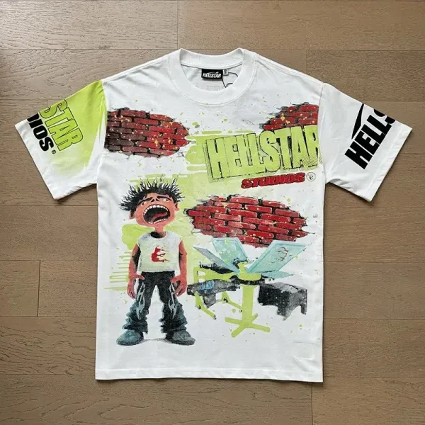 Hellstar Studios Graphic Print White T-Shirt - 1