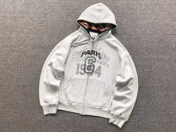 Maison Margiela x Supreme Paris 1984 Zip-Up Hoodie Gray - 1