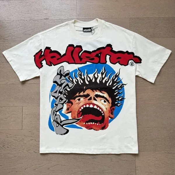 Hellstar Screaming Face Graphic T-Shirt White - 1