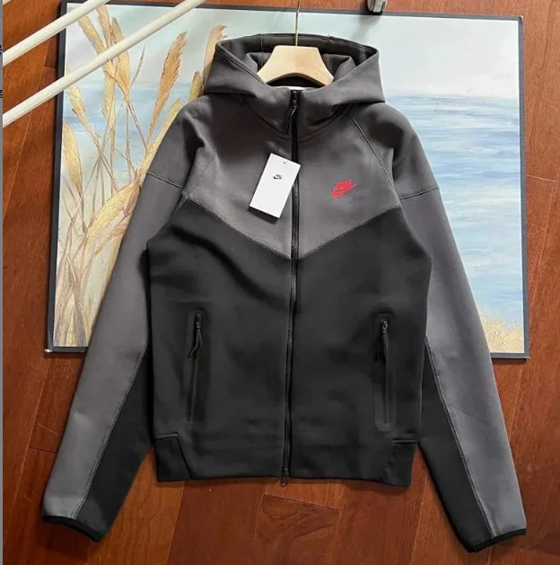 Black and red hooded jacket -9
