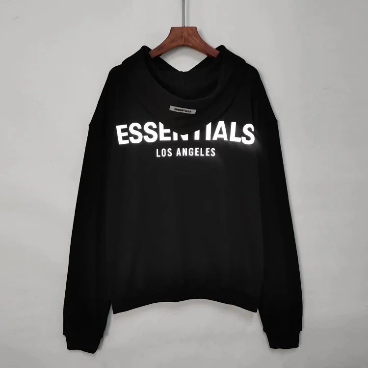 Streetwear Reflective Loose Fit Hoodie Unisex Ash Grey - Gallery Image 1 - Detailed View