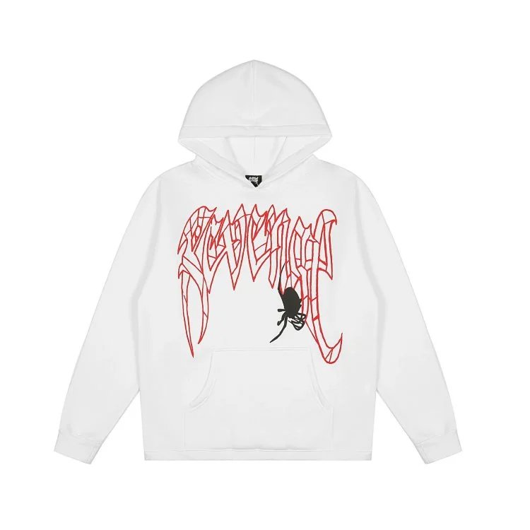 Street Skull Graphic Hoodie Ebony Red - Gallery Image 3 - Detailed View