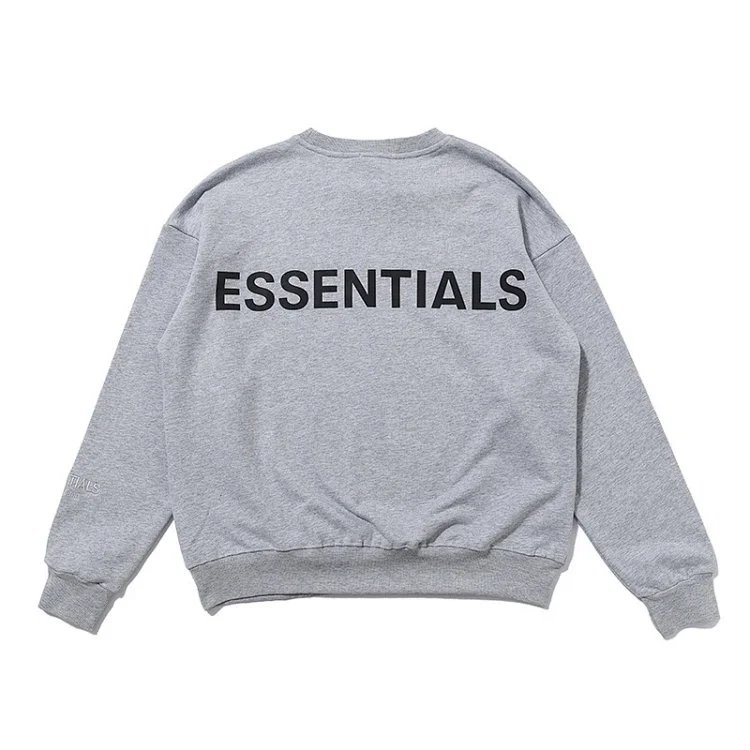 Streetwear Reflective Lettering Crewneck Sweatshirt Ivory - Gallery Image 3 - Detailed View