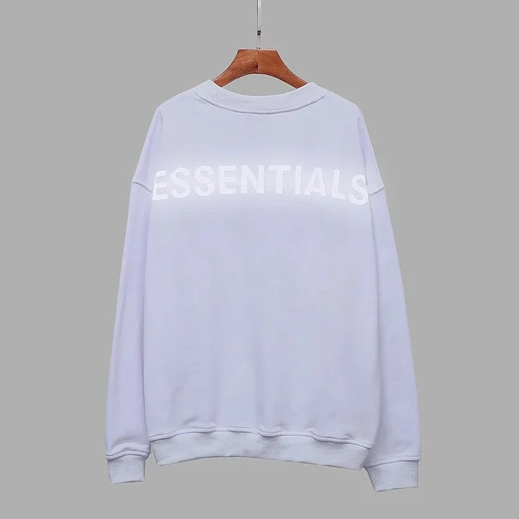 Streetwear Reflective Lettering Crewneck Sweatshirt Ivory - Gallery Image 1 - Detailed View