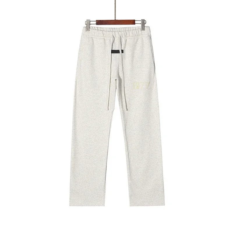 High Street Essentials 1977 Flocked Casual Sweatpants Beige - Gallery Image 8 - Detailed View