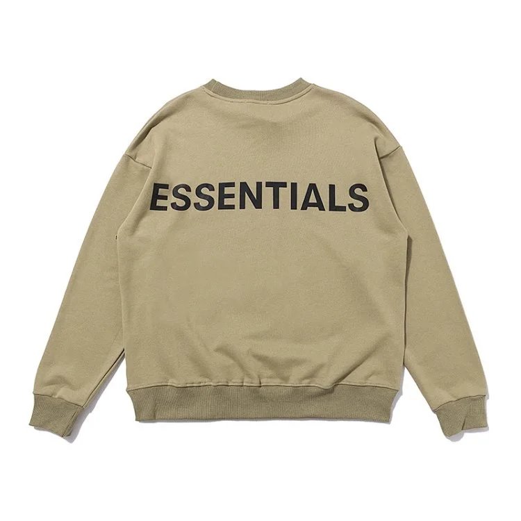 Streetwear Reflective Lettering Crewneck Sweatshirt Ivory - Gallery Image 4 - Detailed View