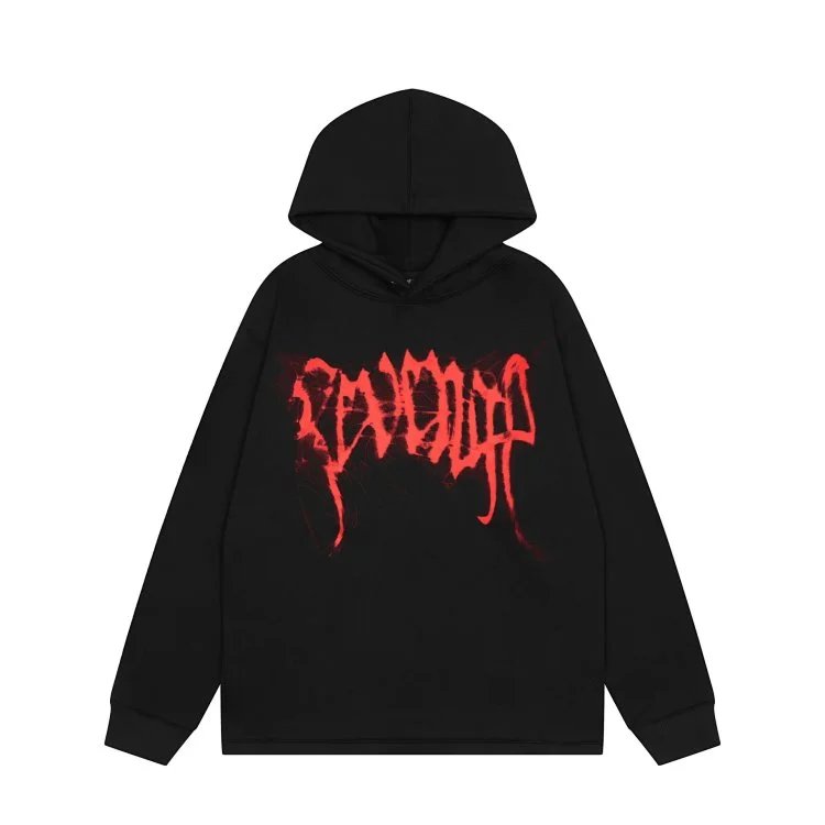 Gothic Skull Smoke Hoodie Streetwear Ivory - Gallery Image 3 - Detailed View