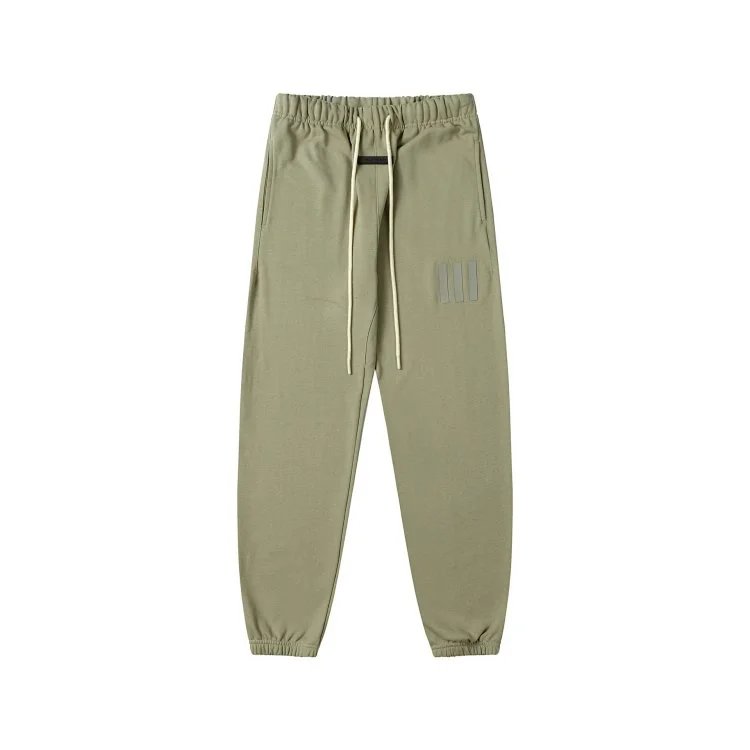 High Street Jogger Sweatpants Unisex Cotton Sage Green - Gallery Image 3 - Detailed View