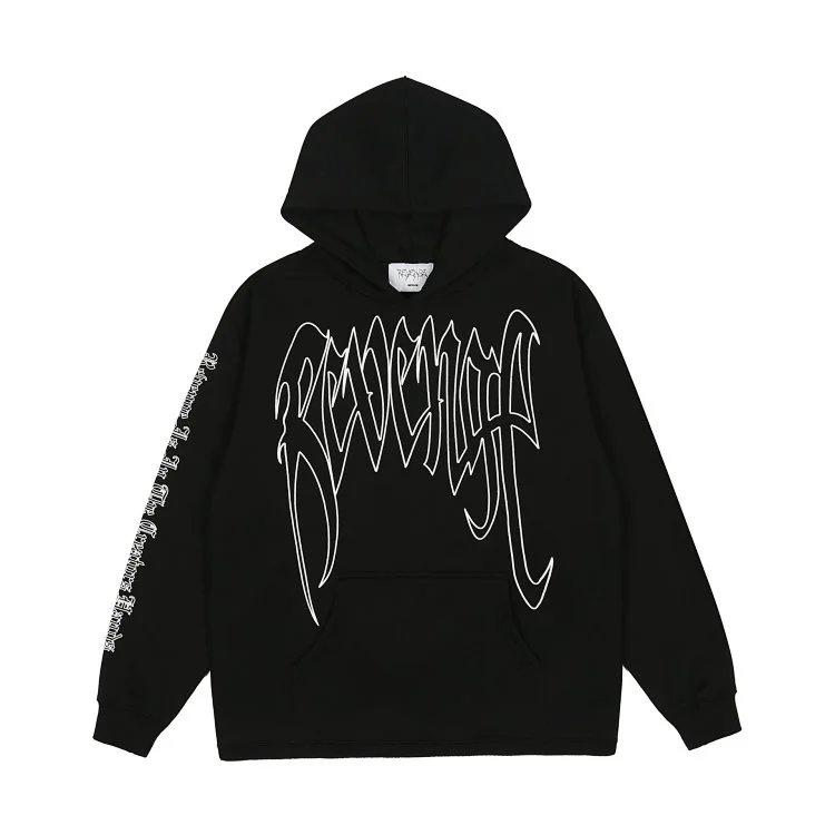 Street Skull Graphic Hoodie Ebony Red - Gallery Image 11 - Detailed View