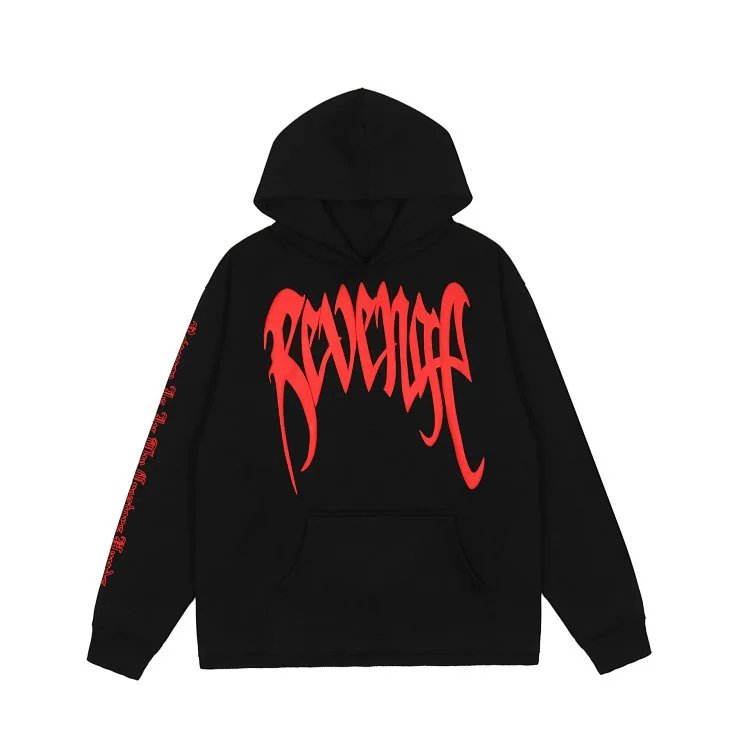 Street Skull Graphic Hoodie Ebony Red - Gallery Image 9 - Detailed View