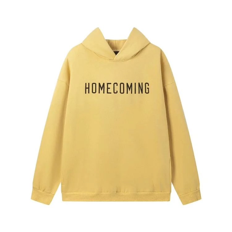 Unisex Fleece Hoodie Sweatpants Set Winter Mustard - Gallery Image 3 - Detailed View