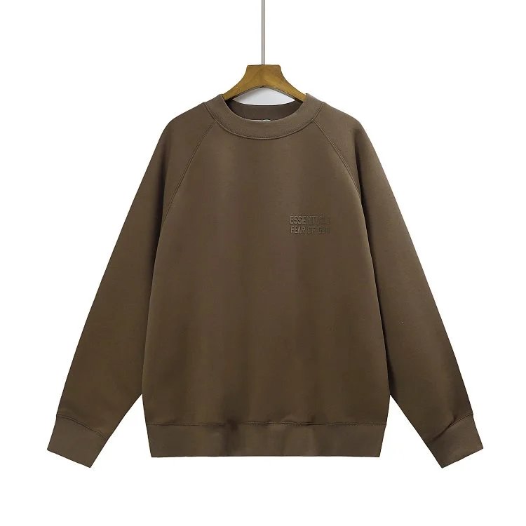 Streetwear Fleece Crewneck Sweatshirt Unisex Espresso - Gallery Image 2 - Detailed View