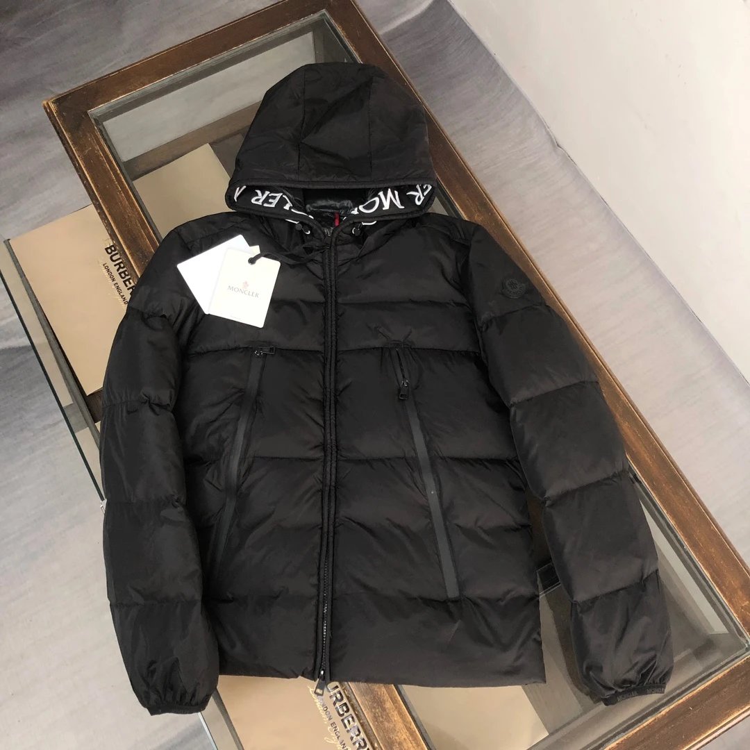 Moncler Embroidered Lettering Down Jacket(Black)