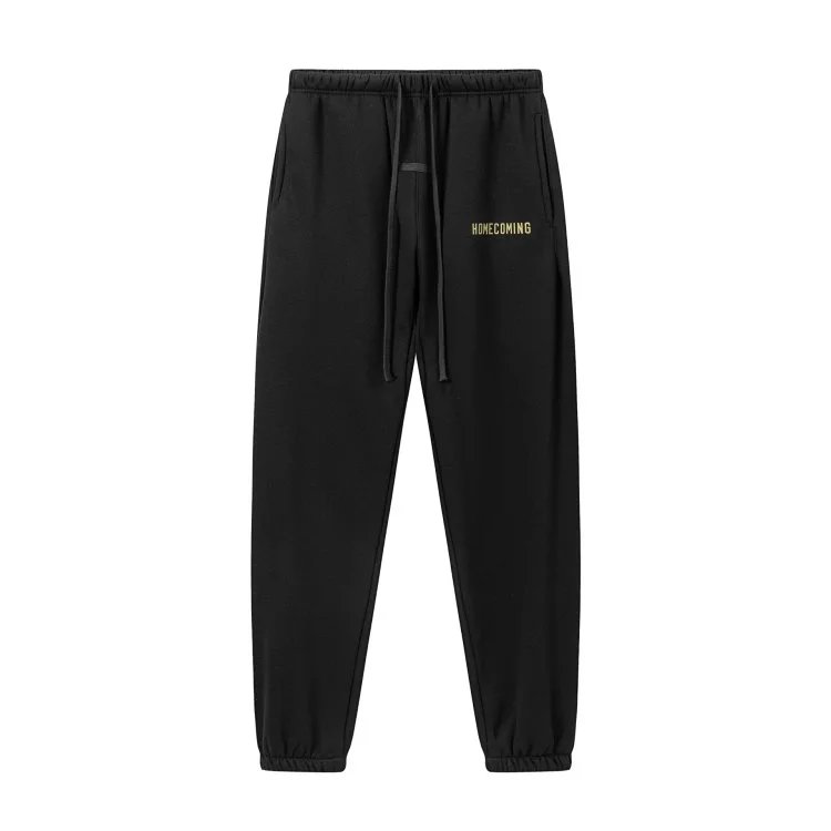 Unisex Fleece Hoodie Sweatpants Set Winter Mustard - Gallery Image 5 - Detailed View