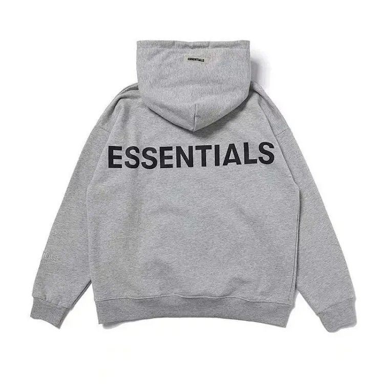 Streetwear Reflective Loose Fit Hoodie Unisex Ash Grey - Gallery Image 7 - Detailed View