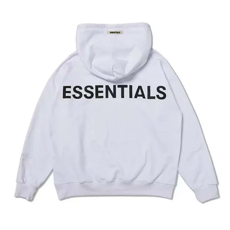 Streetwear Reflective Loose Fit Hoodie Unisex Ash Grey - Gallery Image 6 - Detailed View