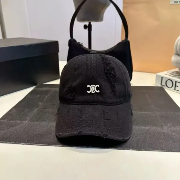 Off-White Distressed Logo Baseball Cap Black - 1