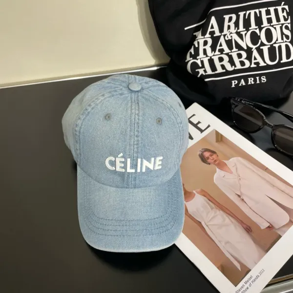 Celine Triomphe Logo Baseball Cap Beige Hat - 5