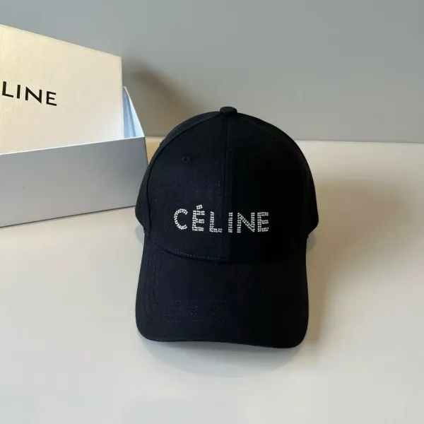 Celine Crystal-Embellished Black Baseball Cap - 1