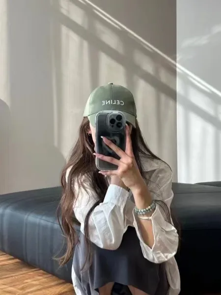 Celine Baseball Cap Army Green Hat - 1