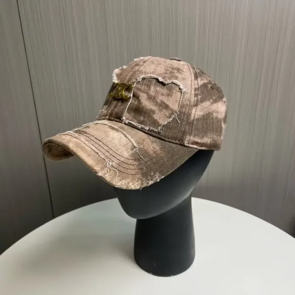 Off-White Distressed Camo Baseball Cap - 1