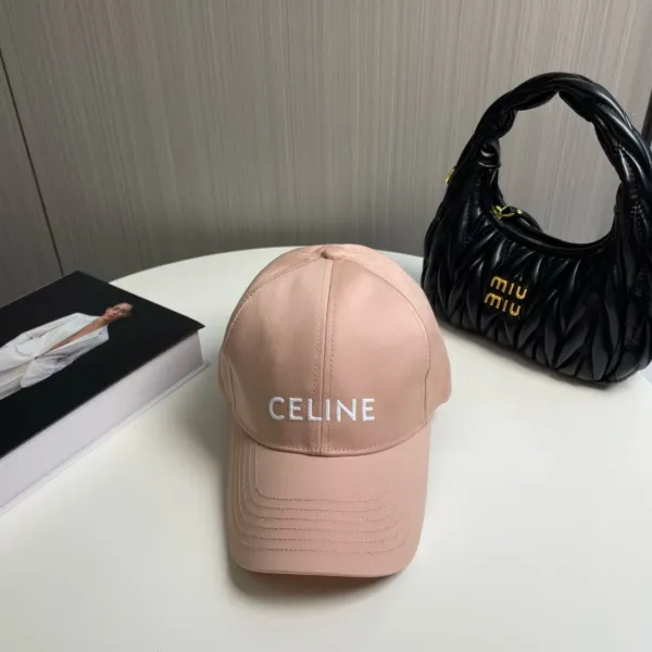 Celine Triomphe Logo Baseball Cap Beige Hat - 6