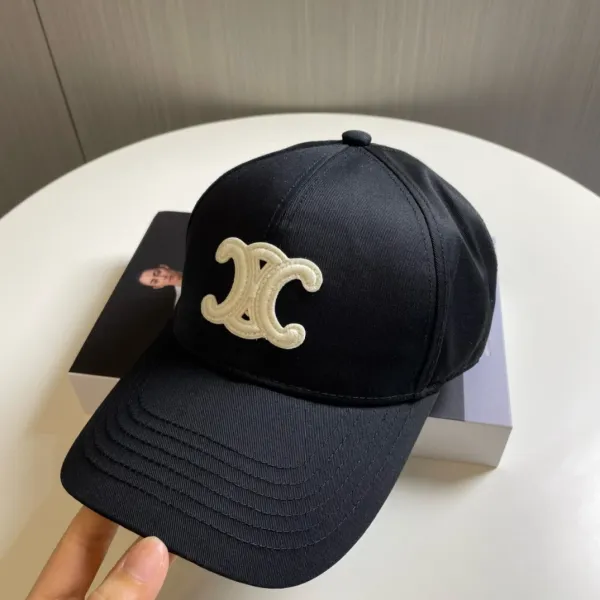 Chanel CC Logo Embroidered Black Baseball Cap - 1