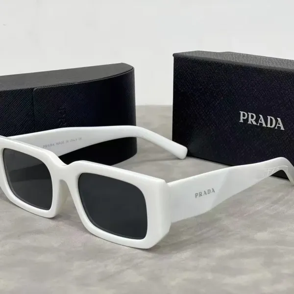 Prada Square Frame White Acetate Sunglasses - 1