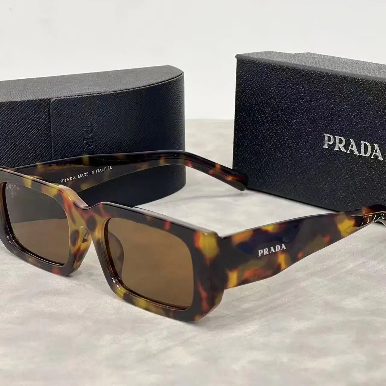 Prada Tortoiseshell Square Sunglasses - 1