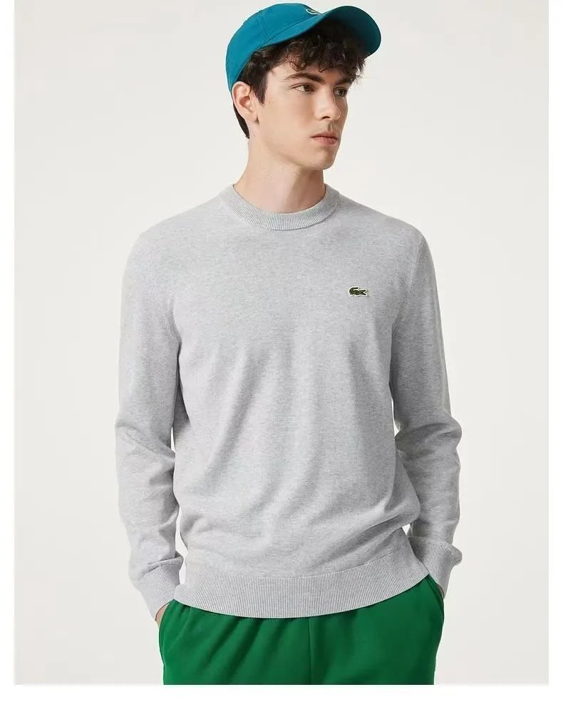 Lacoste Crocodile Graphic Sweatshirt White and Navy - 7