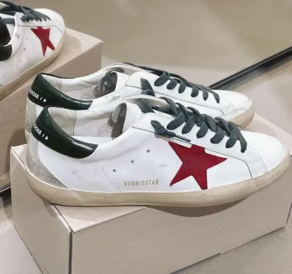 Golden Goose Deluxe Brand Superstar White Red Star Sneakers - 1