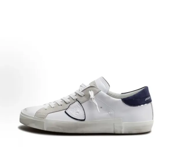Golden Goose Deluxe Brand Super-Star White Navy Suede Sneakers - 1