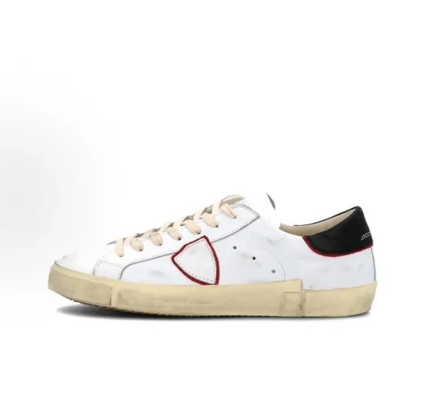 Philipp Plein PP Shield White Distressed Sneakers - 1