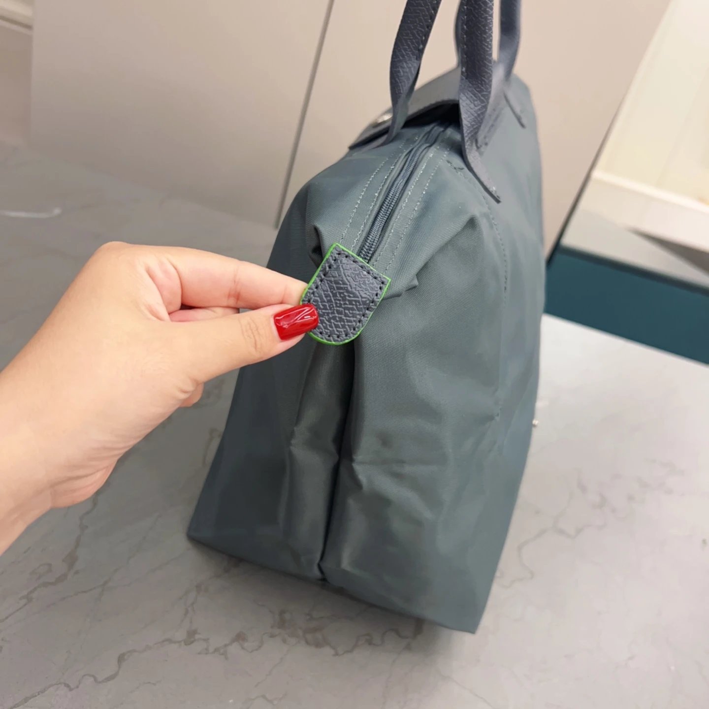 Longchamp Le Pliage Cuir Mini Backpack Black / Gray / Beige - 7