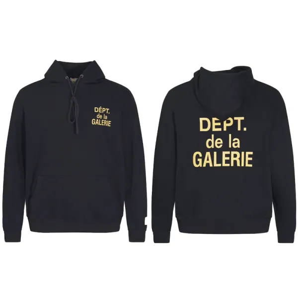 Dept. de la Galerie Hoodie Black with Gold Print - 1