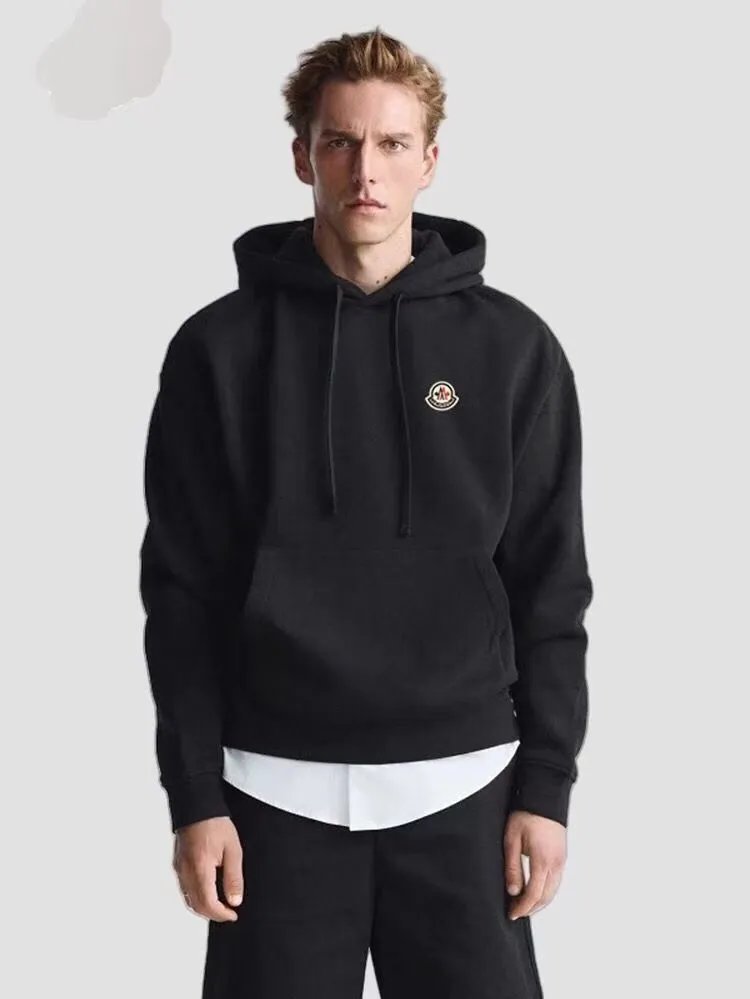 Moncler Logo Embroidered Crewneck Sweatshirt Black and White - 6