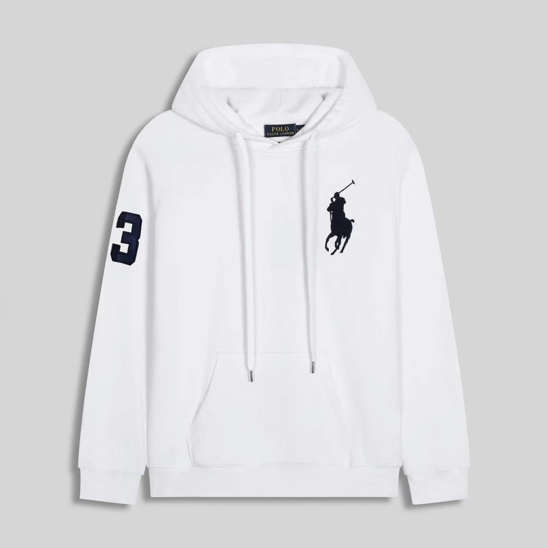 Pullover Large Horse Logo White Black Label