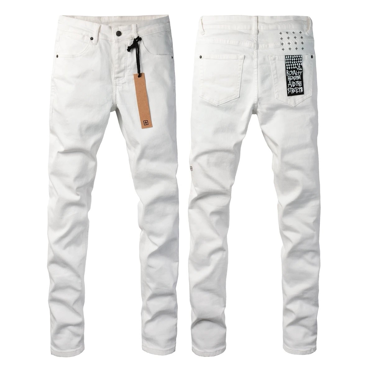 Royal & The Street White Distressed Slim-Fit Jeans - 1
