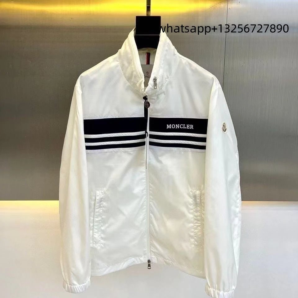 Unbranded Jackets Hooded zip-up jacket with monogram print and contrast sleeve tape — Moncler11