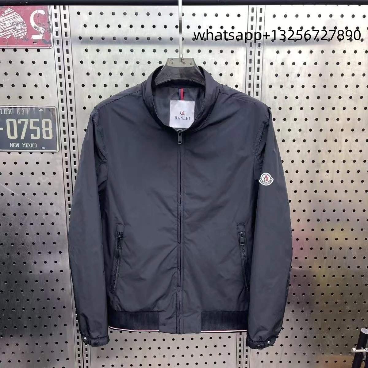 Unbranded Jackets Hooded zip-up jacket with monogram print and contrast sleeve tape — Moncler23