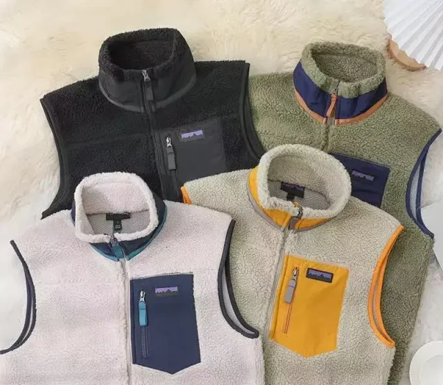 Patagonia Vests Sherpa fleece zip vest with contrast chest pocket product detail image 1