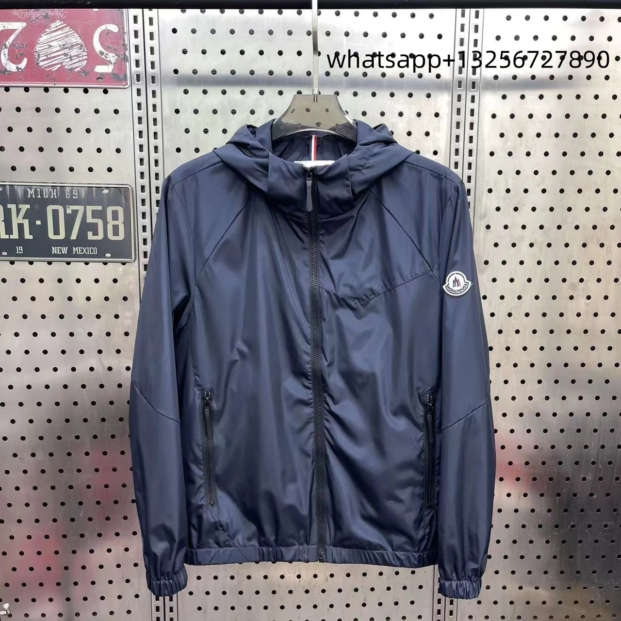 Unbranded Jackets Hooded zip-up jacket with monogram print and contrast sleeve tape image 6