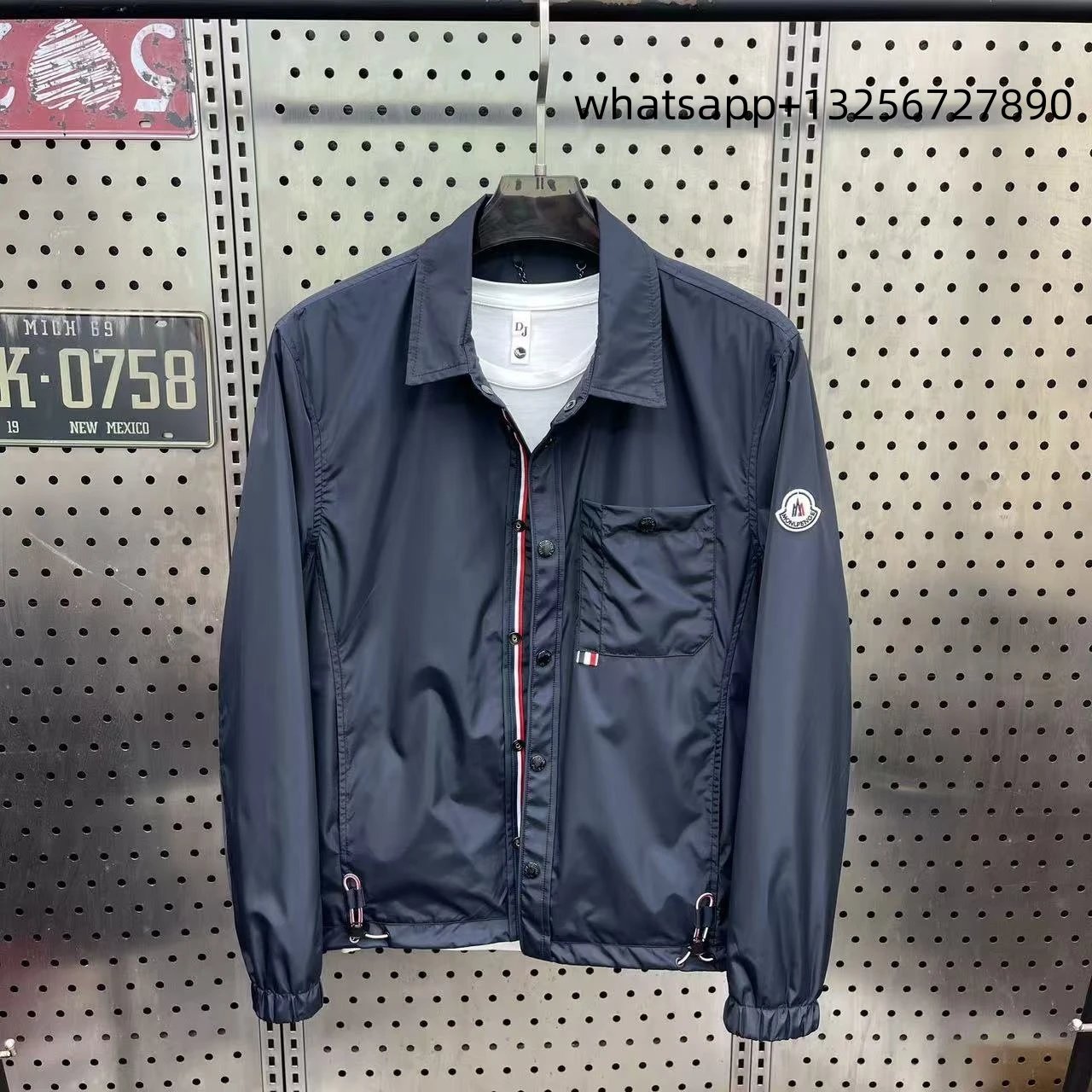Unbranded Jackets Hooded zip-up jacket with monogram print and contrast sleeve tape image 7