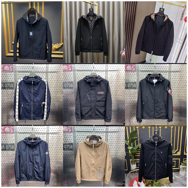 Unbranded Jackets Hooded zip-up jacket with monogram print and contrast sleeve tape product detail image 1