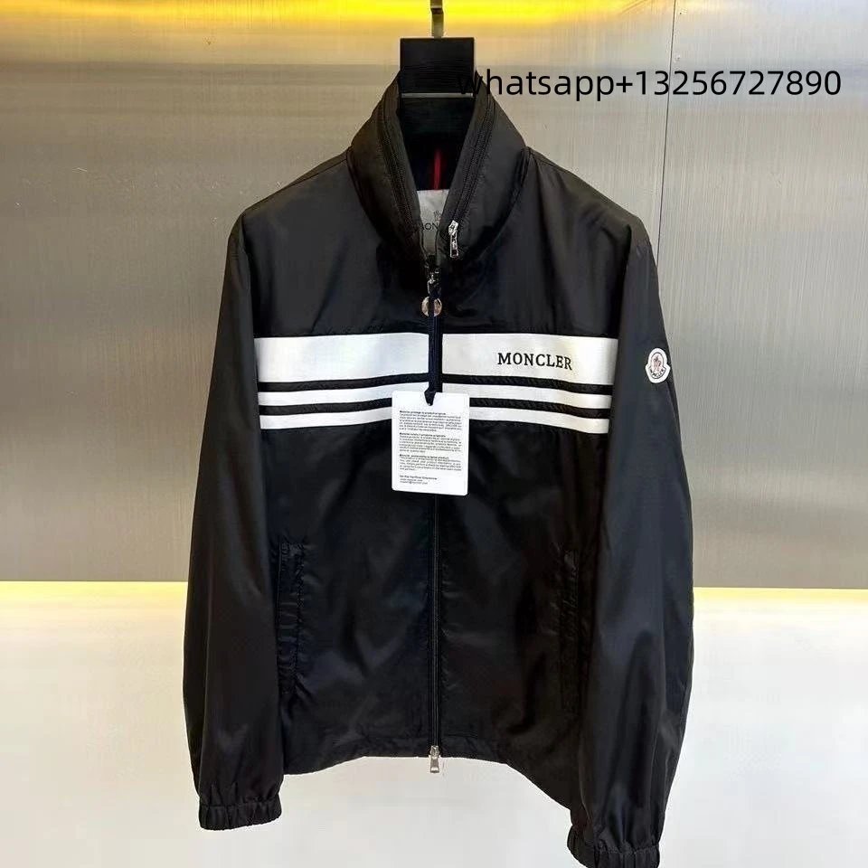 Unbranded Jackets Hooded zip-up jacket with monogram print and contrast sleeve tape — Moncler10