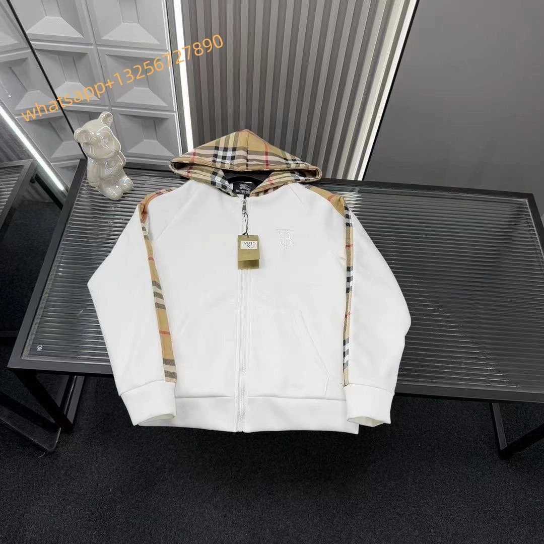 Unbranded Jackets Hooded zip-up jacket with monogram print and contrast sleeve tape — Burberry36