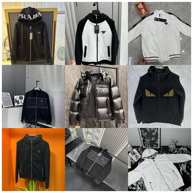 Prada Jackets Zip-Front Hooded Jacket product detail image 1